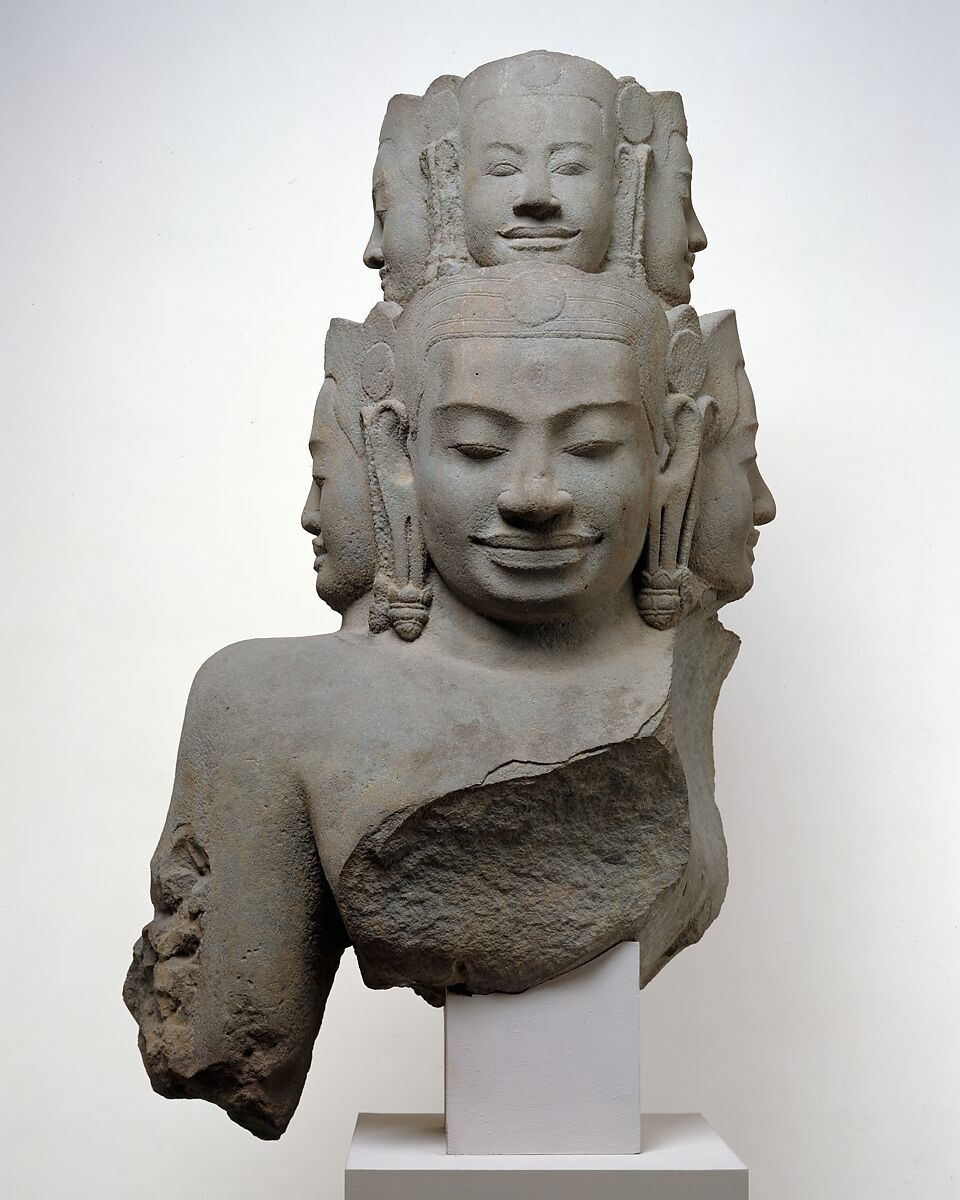Bust of Hevajra, Stone, Cambodia 