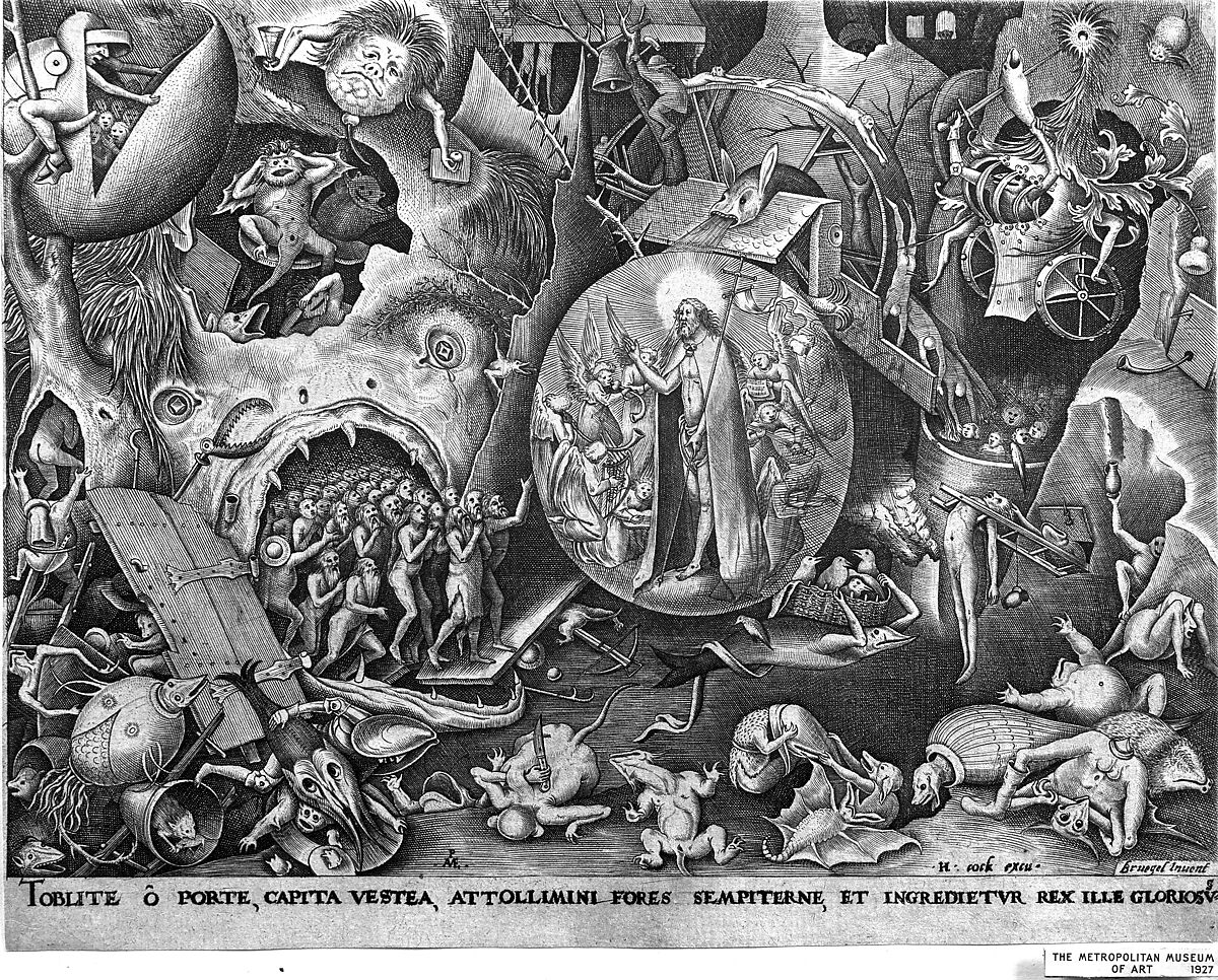 The Descent of Christ Into Limbo, After Pieter Bruegel the Elder (Netherlandish, Breda (?) ca. 1525–1569 Brussels), Engraving; first state of two