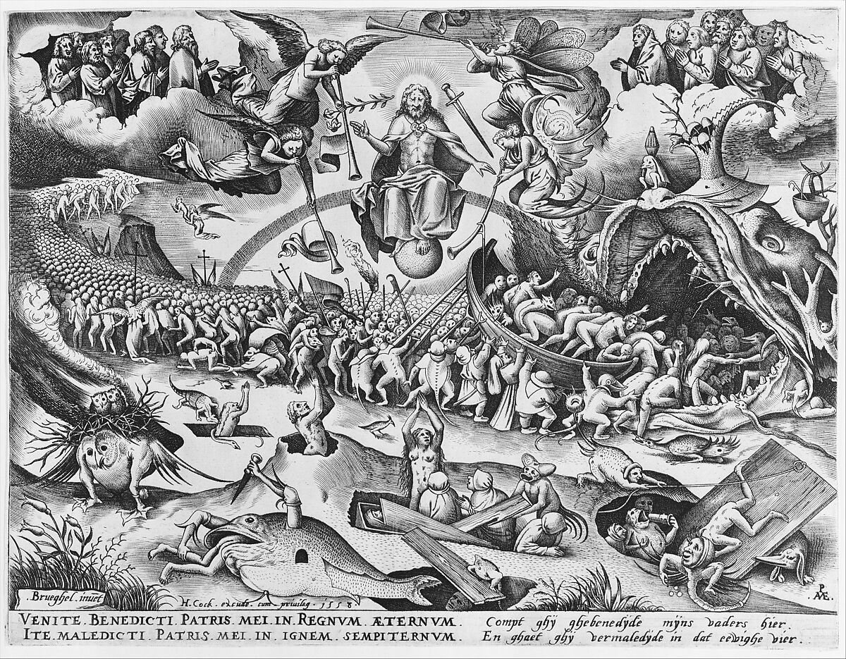 The Last Judgment, Pieter van der Heyden (Netherlandish, ca. 1525–1569), Engraving; first state of two