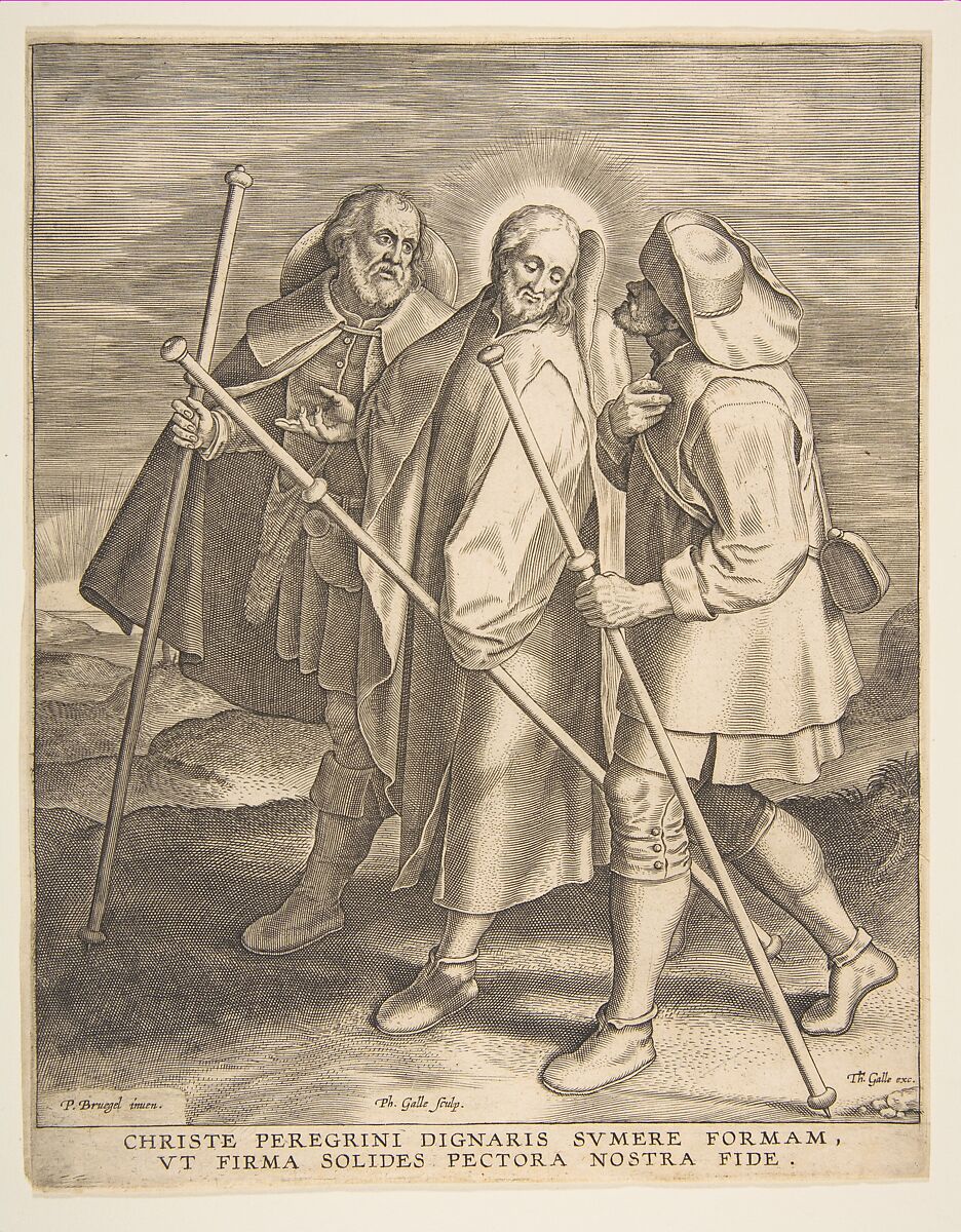 Christ and the Disciples on the Way to Emmaus, After Pieter Bruegel the Elder (Netherlandish, Breda (?) ca. 1525–1569 Brussels), Etching and engraving; second state of two 