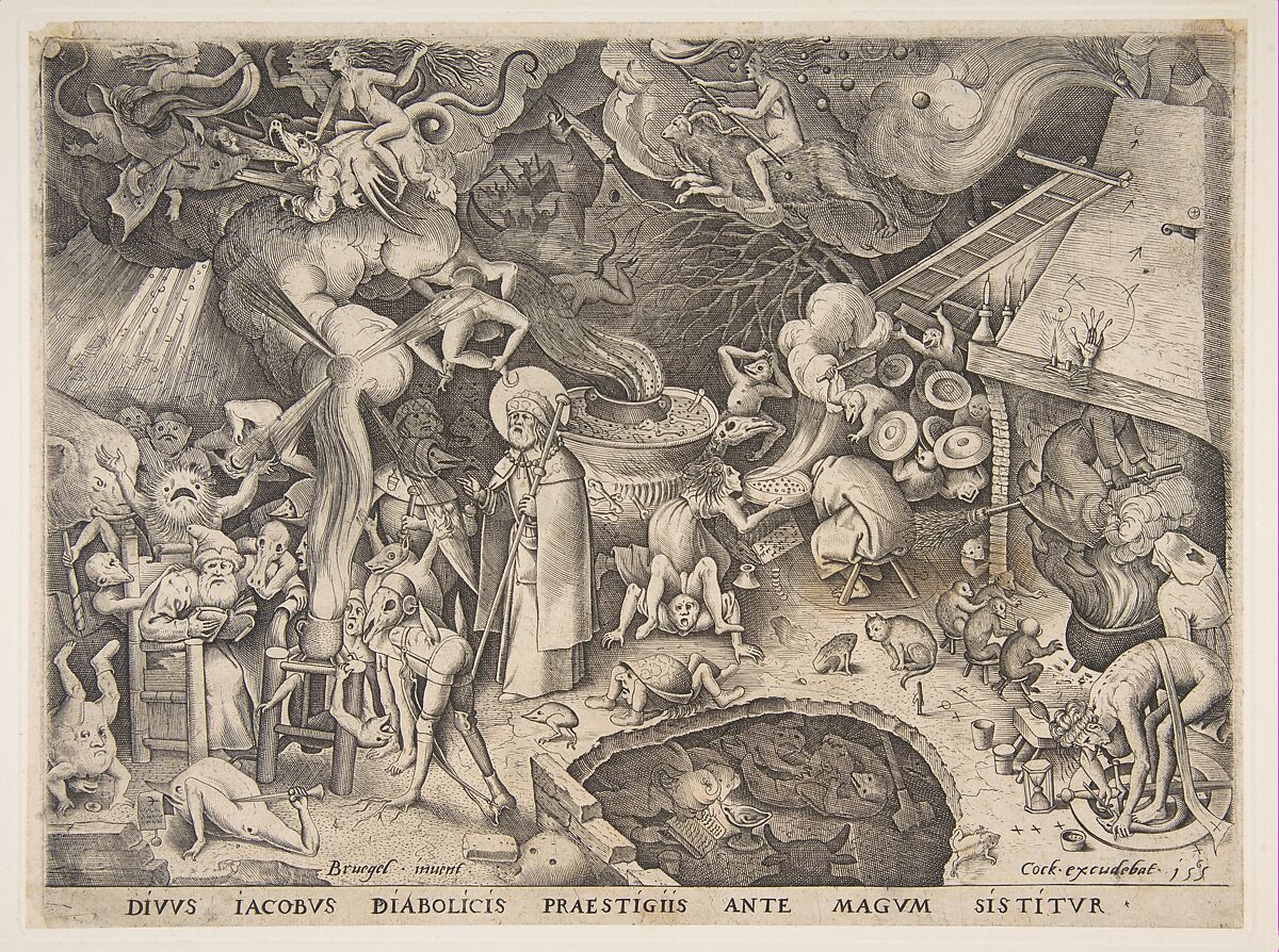 St. James and the Magician Hermogenes from The Story of the Magician Hermogenes, After Pieter Bruegel the Elder (Netherlandish, Breda (?) ca. 1525–1569 Brussels), Engraving; first state of three 