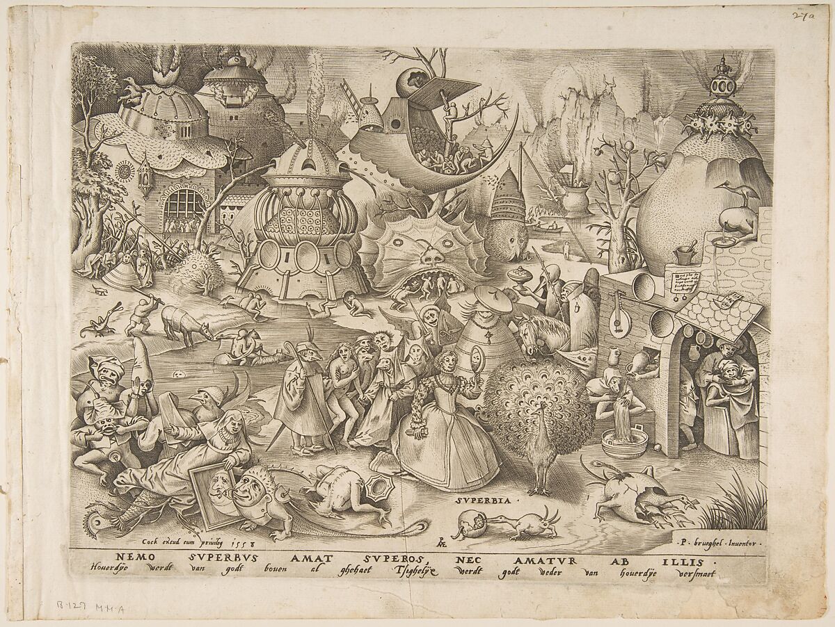 Pride (Superbia) from The Seven Deadly Sins, After Pieter Bruegel the Elder (Netherlandish, Breda (?) ca. 1525–1569 Brussels), Engraving 