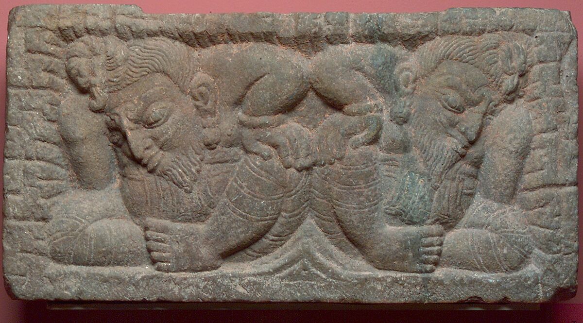 Yakshas Relief, Stone, Nepal, Kathmandu Valley, possibly Deopatan 