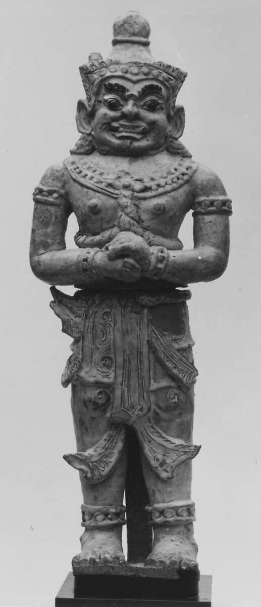 Standing Guardian, Glazed pottery (Sawankhalok ware), Thailand 