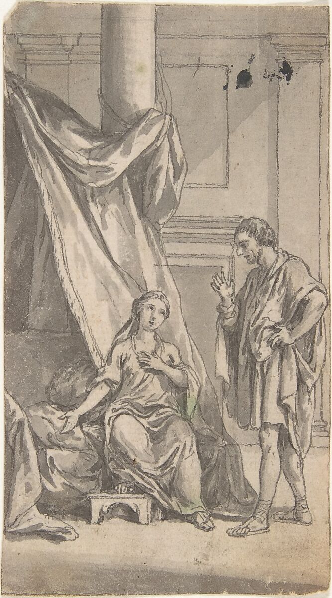 The Invitation, Attributed to Anonymous, French, 18th century, Pen and gray ink, brush and gray wash 