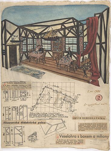 Theatrical design for Inn Interior for G.B. Shaw's 
