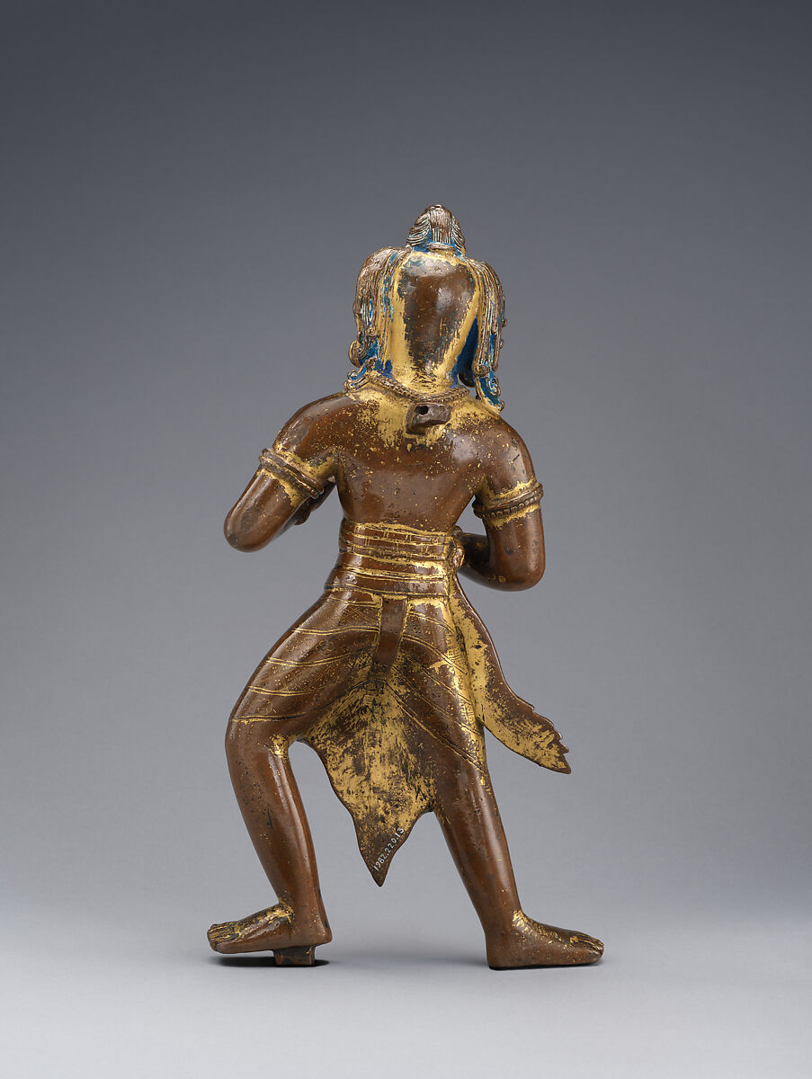 The Bodhisattva Manjushri as a Ferocious Destroyer of Ignorance, Gilt-copper alloy with color and gold paint, Nepal, Kathmandu Valley