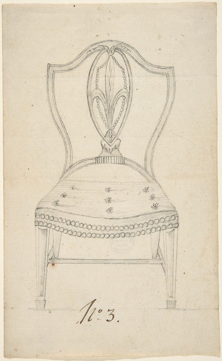 Two designs for side chairs, Attributed to Anonymous, German, 18th century, Graphite; cloth sample
