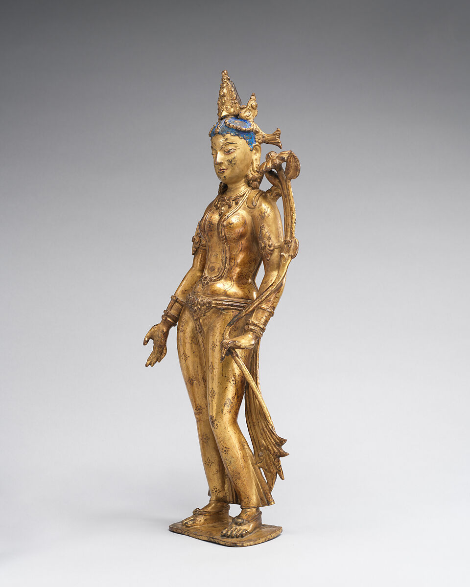 Tara, the Buddhist Savior, Gilt-copper alloy with color and gold paint, Nepal (Kathmandu Valley)