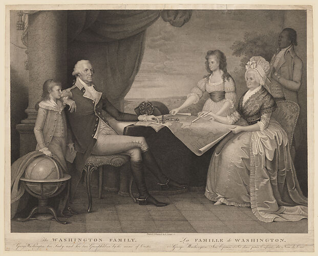 The Washington Family: George Washington, His Lady, and her Two Grandchildren by the Name of Custis–George Washington, Son Epouse, et Ses Deux petits Enfants du Nom de Custis