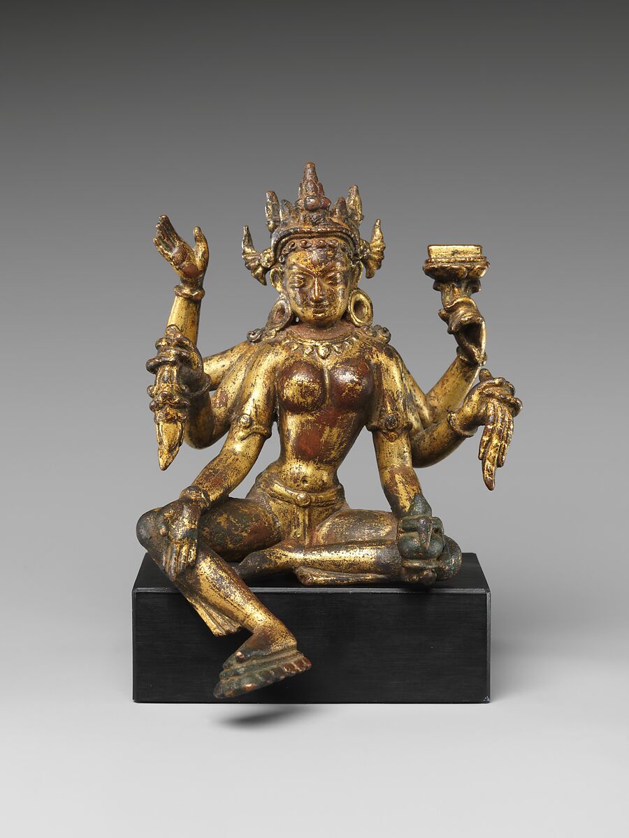 Vasudhara, Gilt-copper alloy, Nepal, Kathmandu Valley 