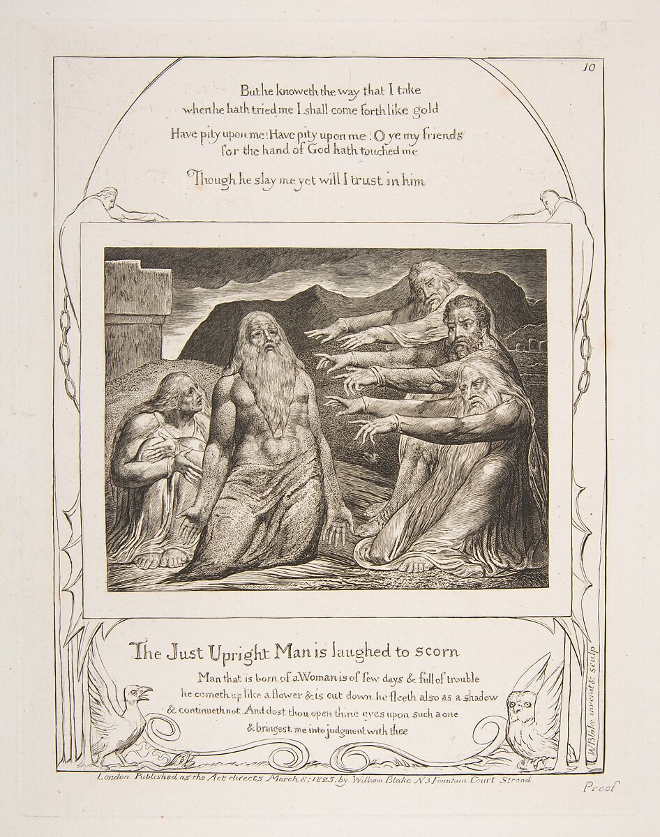 Job rebuked by his Friends, William Blake (British, London 1757–1827 London), Engraving 