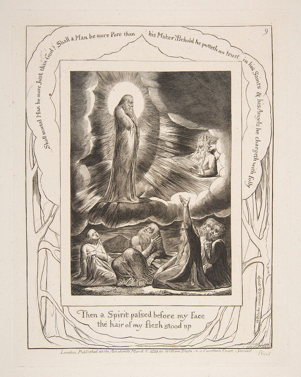 The Vision of Eliphaz, William Blake (British, London 1757–1827 London), Engraving 