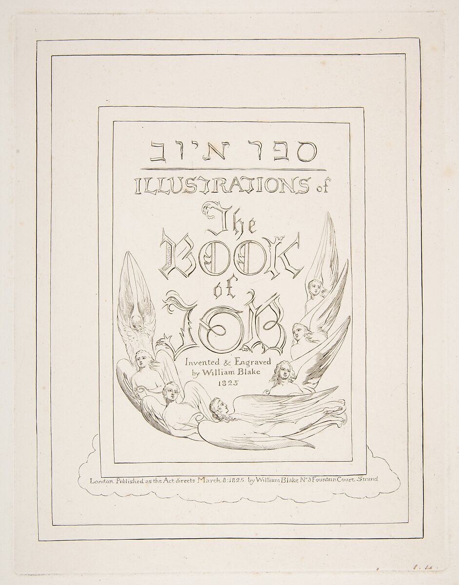 Title Page: Illustrations of the Book of Job, William Blake (British, London 1757–1827 London), Engraving 