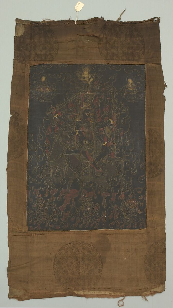 Lha Mo Riding on a Donkey, Distemper on cloth, Tibet