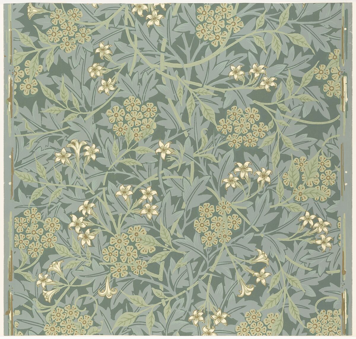 Jasmine, William Morris (British, Walthamstow, London 1834–1896 Hammersmith, London), Block-printed in distemper colors 