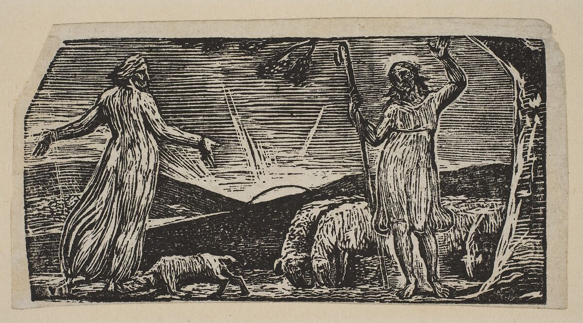 Thenot Remonstrates With Colinet, from Thornton's "Pastorals of Virgil", William Blake (British, London 1757–1827 London), Wood engraving; second state 