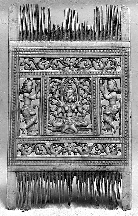 Double Comb with Lakshmi (?), Ivory, Sri Lanka 