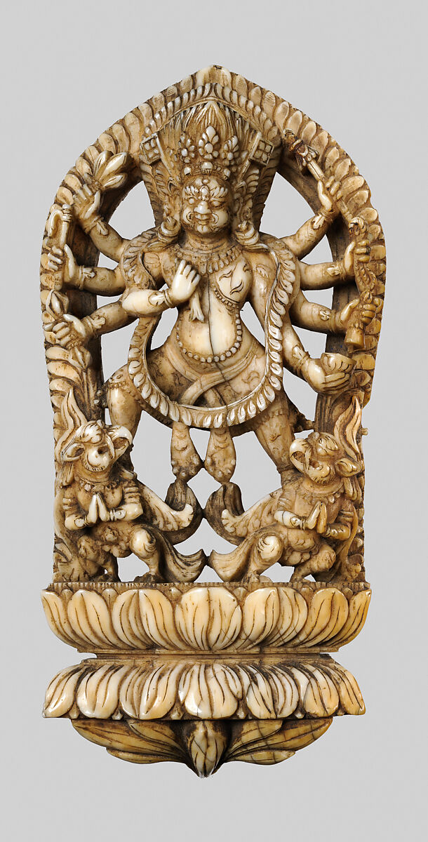 Wrathful Eight-Armed Deity with Bird Attendants, Ivory, Nepal (Kathmandu Valley) 