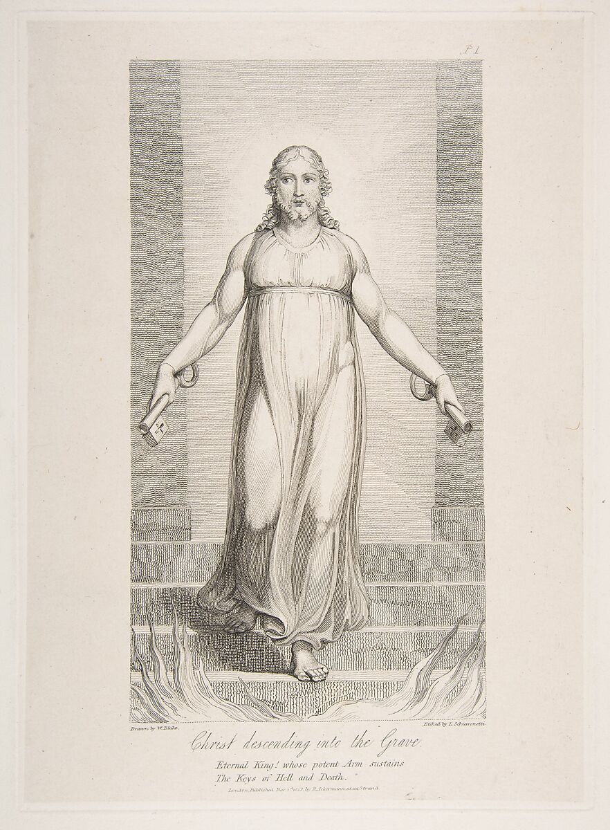 Christ Descending into the Grave, from "The Grave," a Poem by Robert Blair, After William Blake (British, London 1757–1827 London), Engraving 