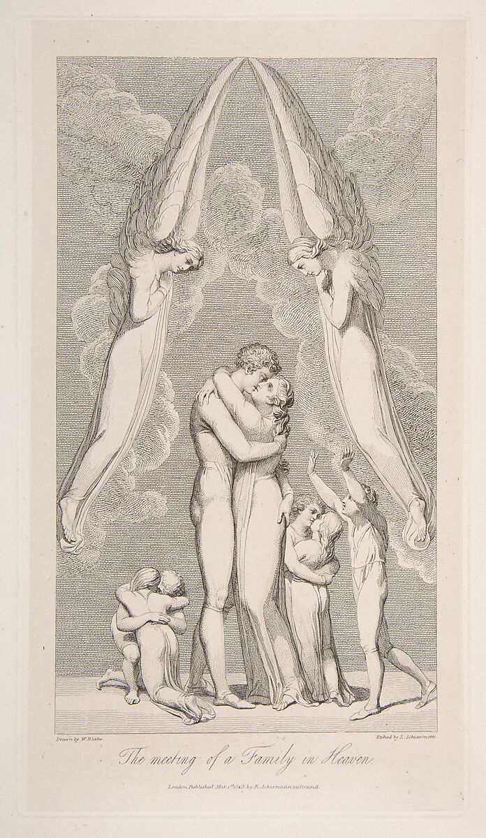 The Meeting of a Family in Heaven, from "The Grave," a Poem by Robert Blair, After William Blake (British, London 1757–1827 London), Engraving 