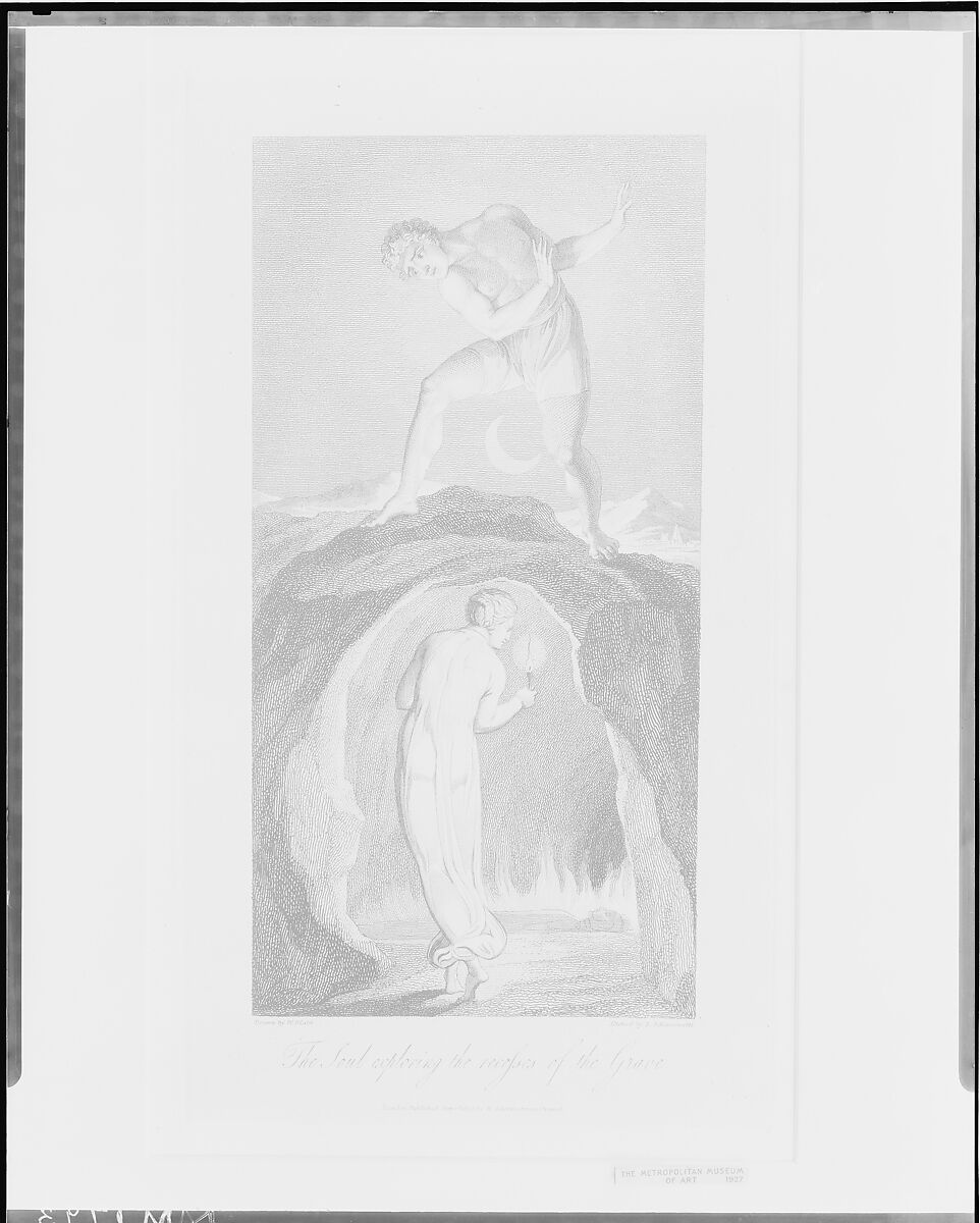 The Soul Exploring the Recesses of the Grave, from "The Grave," a Poem by Robert Blair, After William Blake (British, London 1757–1827 London), Engraving