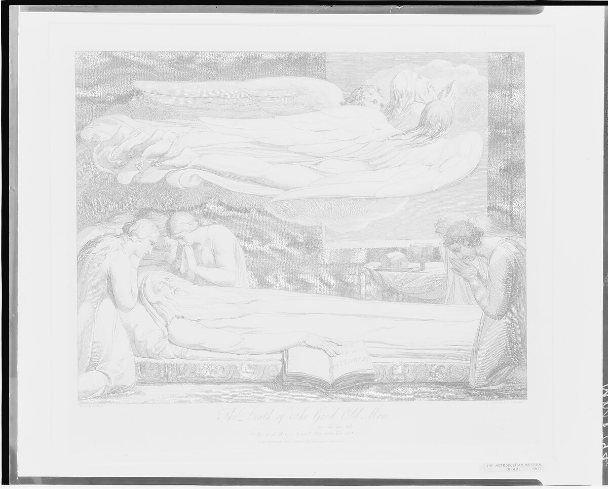 The Death of the Good Old Man, from "The Grave," a Poem by Robert Blair, After William Blake (British, London 1757–1827 London), Engraving
