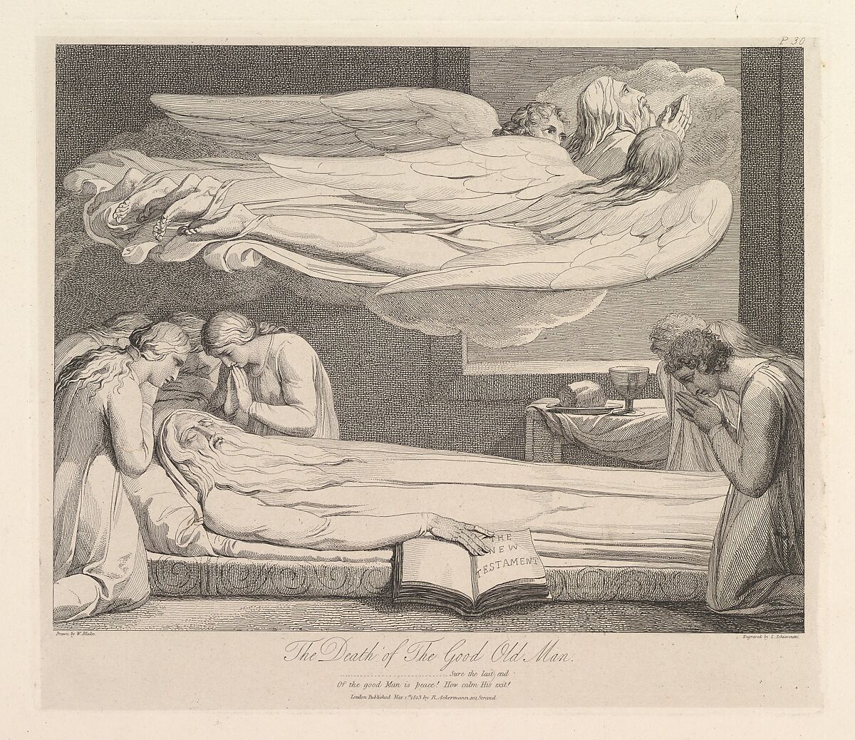 The Death of the Good Old Man, from "The Grave," a Poem by Robert Blair, After William Blake (British, London 1757–1827 London), Engraving 