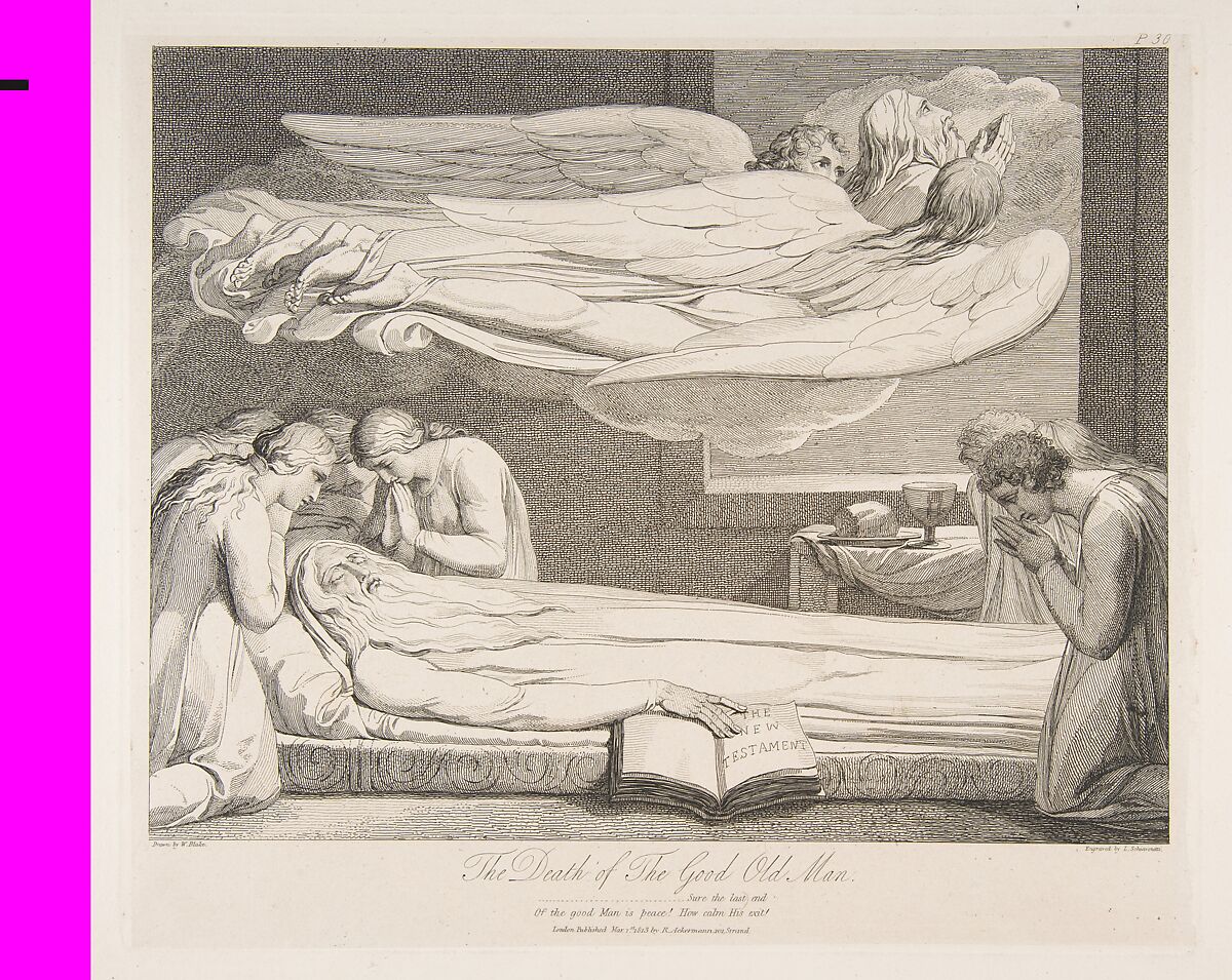 The Death of the Good Old Man, from "The Grave," a Poem by Robert Blair, After William Blake (British, London 1757–1827 London), Engraving
