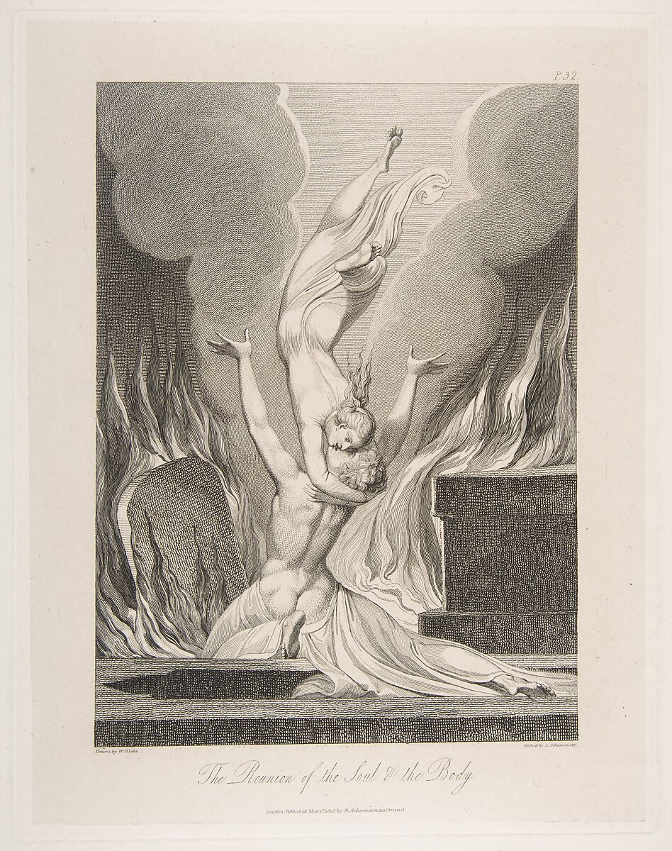 The Reunion of the Soul & the Body, from "The Grave," a Poem by Robert Blair, After William Blake (British, London 1757–1827 London), Engraving 
