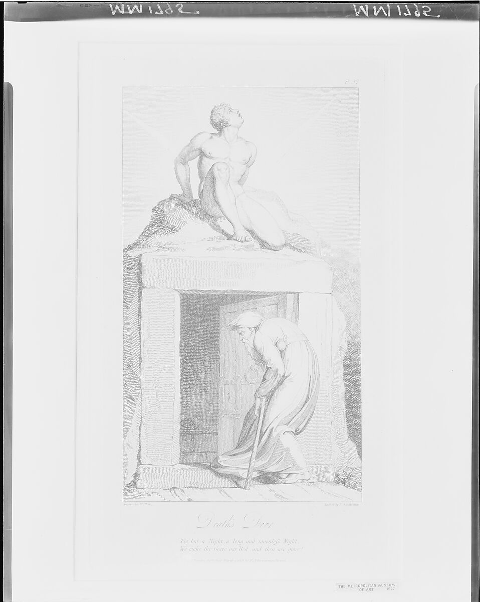 Death's Door, from "The Grave," a Poem by Robert Blair, After William Blake (British, London 1757–1827 London), Engraving