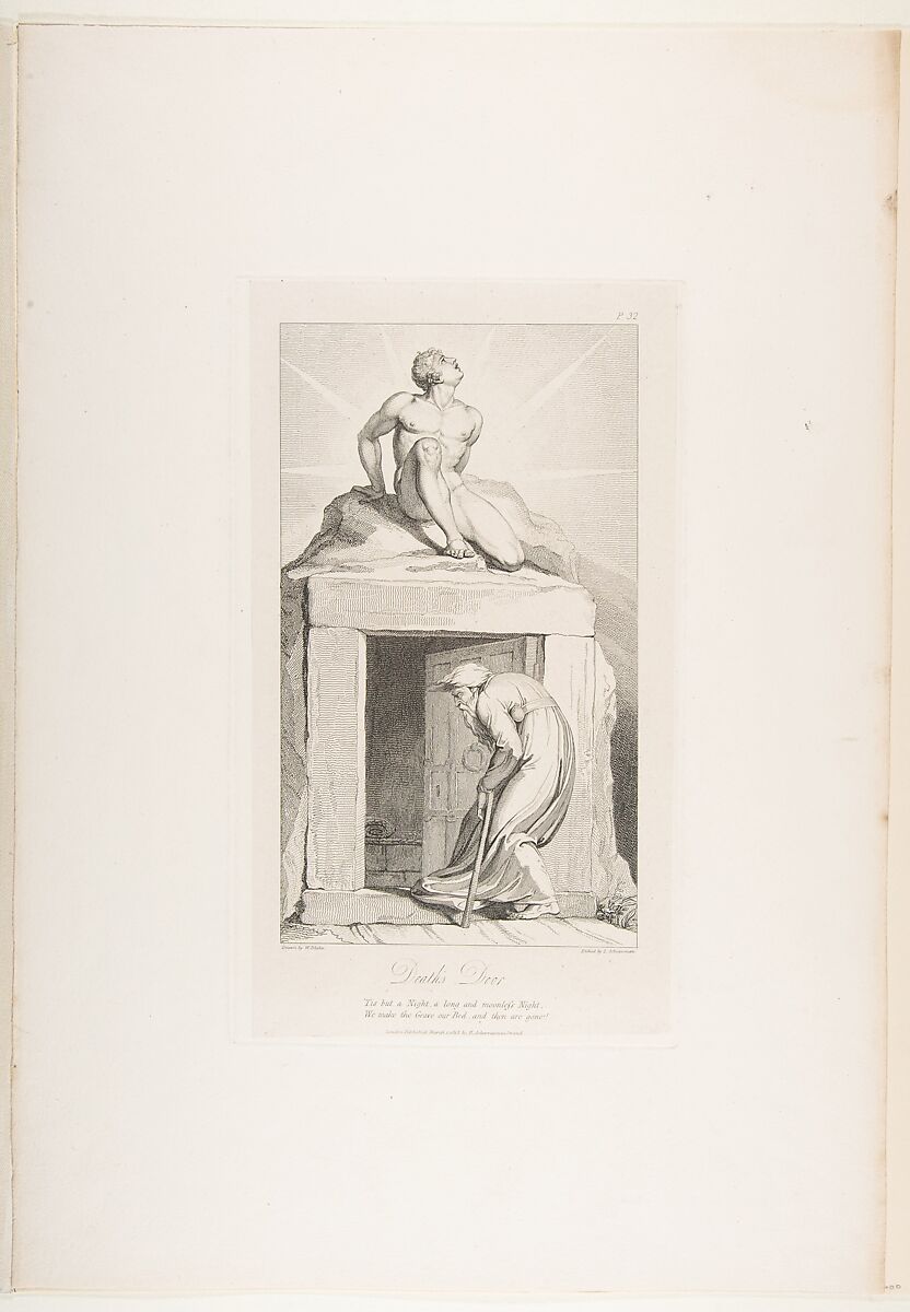 Death's Door, from "The Grave," a Poem by Robert Blair, After William Blake (British, London 1757–1827 London), Engraving