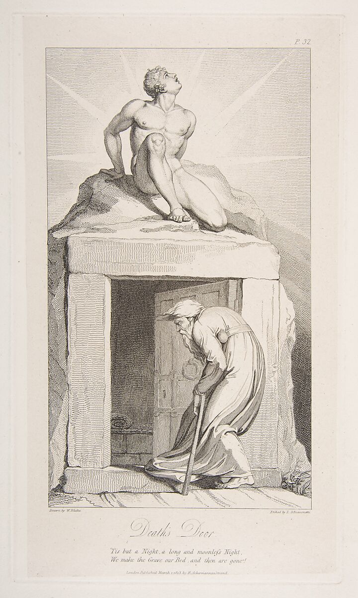 Death's Door, from "The Grave," a Poem by Robert Blair, After William Blake (British, London 1757–1827 London), Engraving 