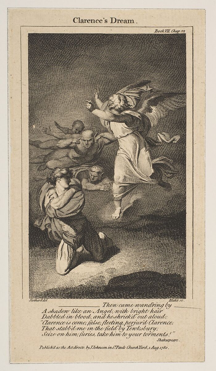 Clarence's Dream (Shakespeare, Richard III, Act 1, Scene 4), William Blake (British, London 1757–1827 London), Etching and engraving