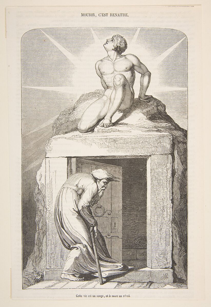 Mourir C'est Renaitre (Death and Immortality), Copy after William Blake (British, London 1757–1827 London), Wood engraving 