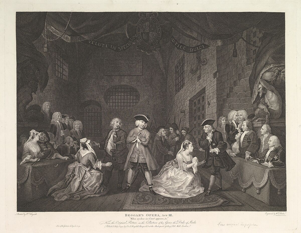 The Beggar's Opera, Act III, William Blake (British, London 1757–1827 London), Etching and engraving 