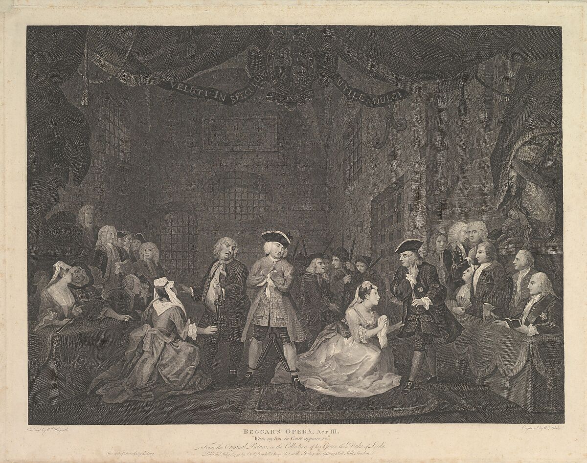 The Beggar's Opera, Act III, William Blake (British, London 1757–1827 London), Engraving