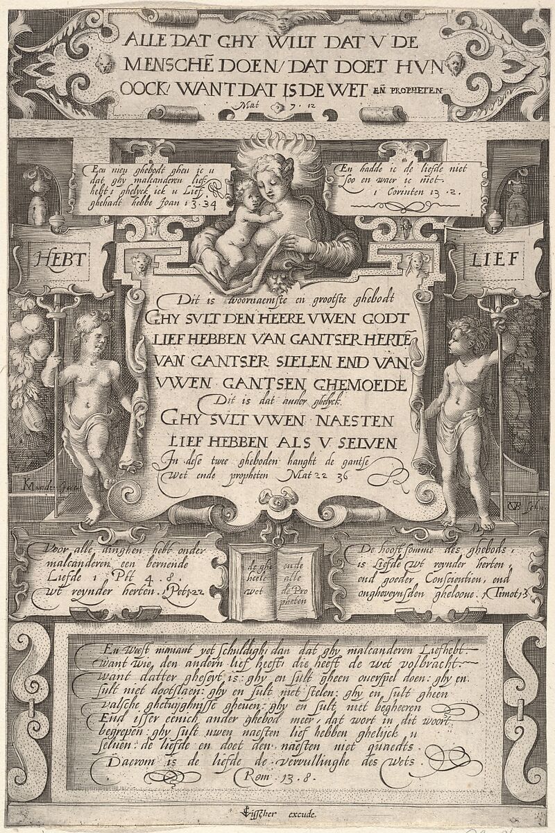 The Commandment to Love One Another, Gillis van Breen (Netherlandish, active 1595–1622), Engraving; second state 