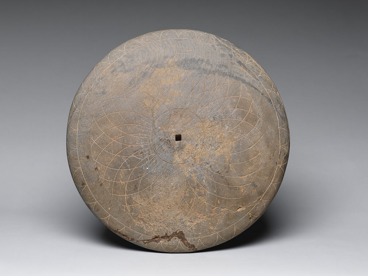 Rondel with Images of Buddha, Gray schist, Pakistan (ancient region of Gandhara)