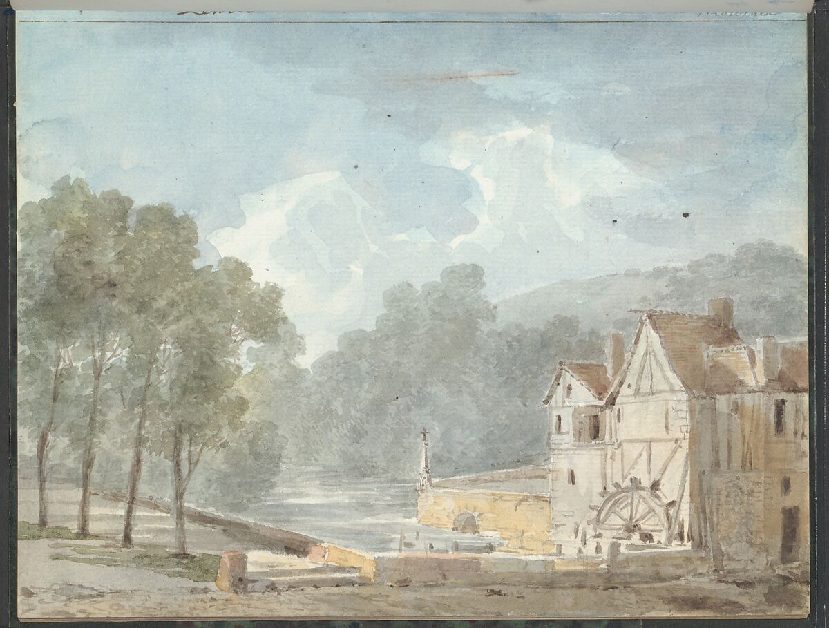 Sketchbook of a Journey to the Château d'Eu, Pierre François Léonard Fontaine (French, Pontoise 1762–1853 Paris), Sketchbook with thirty watercolors, with pen and ink