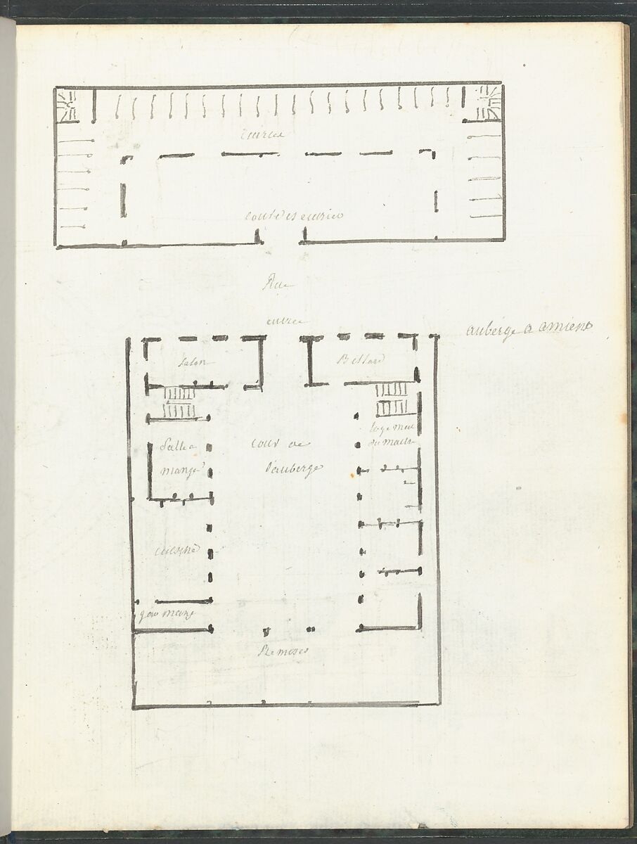 Sketchbook of a Journey to the Château d'Eu, Pierre François Léonard Fontaine (French, Pontoise 1762–1853 Paris), Sketchbook with thirty watercolors, with pen and ink