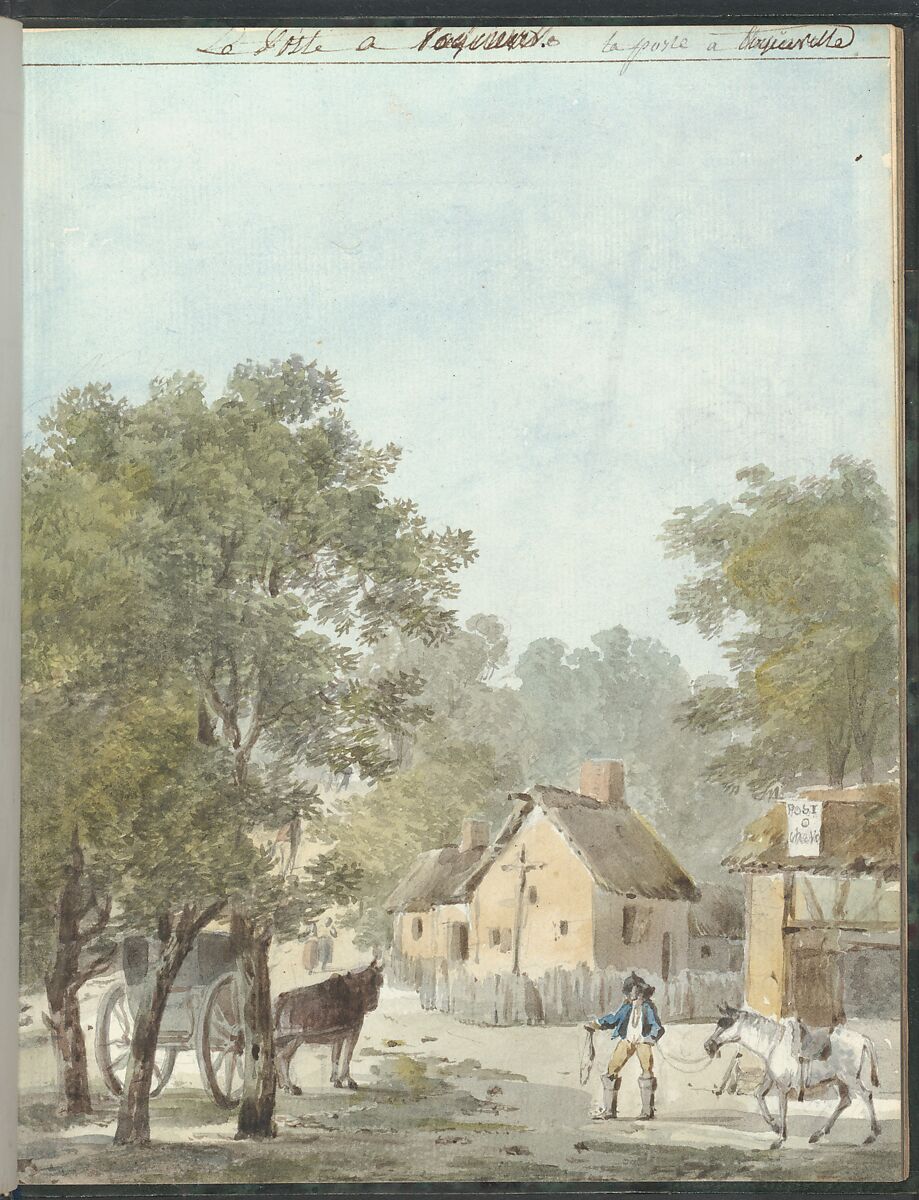 Sketchbook of a Journey to the Château d'Eu, Pierre François Léonard Fontaine (French, Pontoise 1762–1853 Paris), Sketchbook with thirty watercolors, with pen and ink