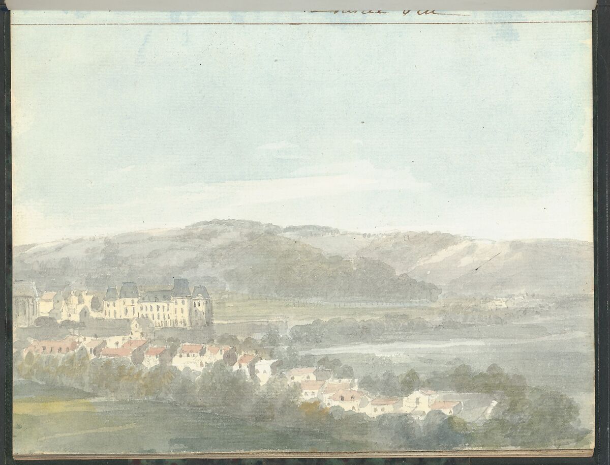 Sketchbook of a Journey to the Château d'Eu, Pierre François Léonard Fontaine (French, Pontoise 1762–1853 Paris), Sketchbook with thirty watercolors, with pen and ink