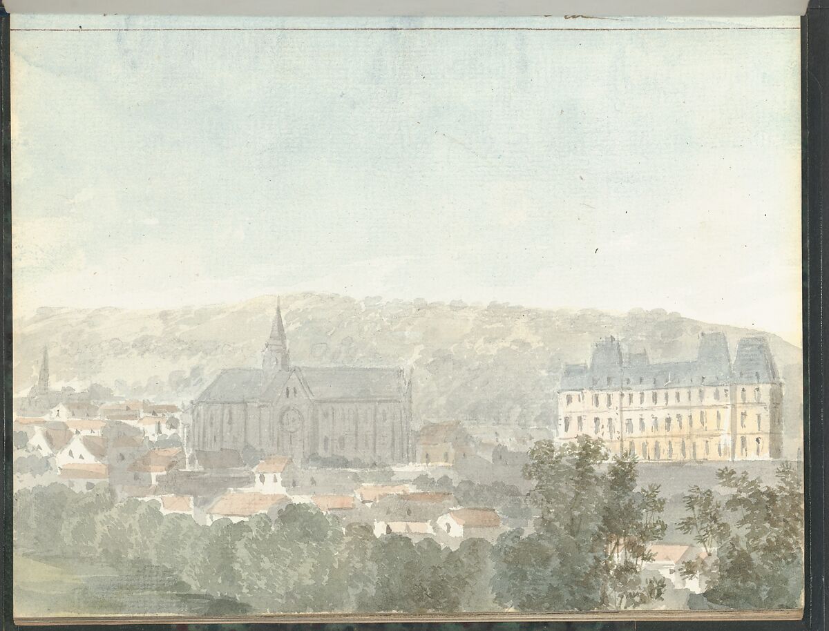 Sketchbook of a Journey to the Château d'Eu, Pierre François Léonard Fontaine (French, Pontoise 1762–1853 Paris), Sketchbook with thirty watercolors, with pen and ink