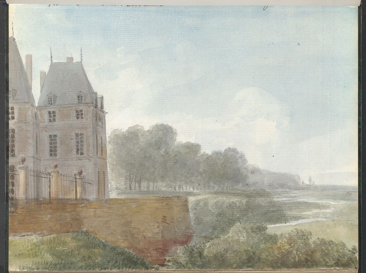 Sketchbook of a Journey to the Château d'Eu, Pierre François Léonard Fontaine (French, Pontoise 1762–1853 Paris), Sketchbook with thirty watercolors, with pen and ink