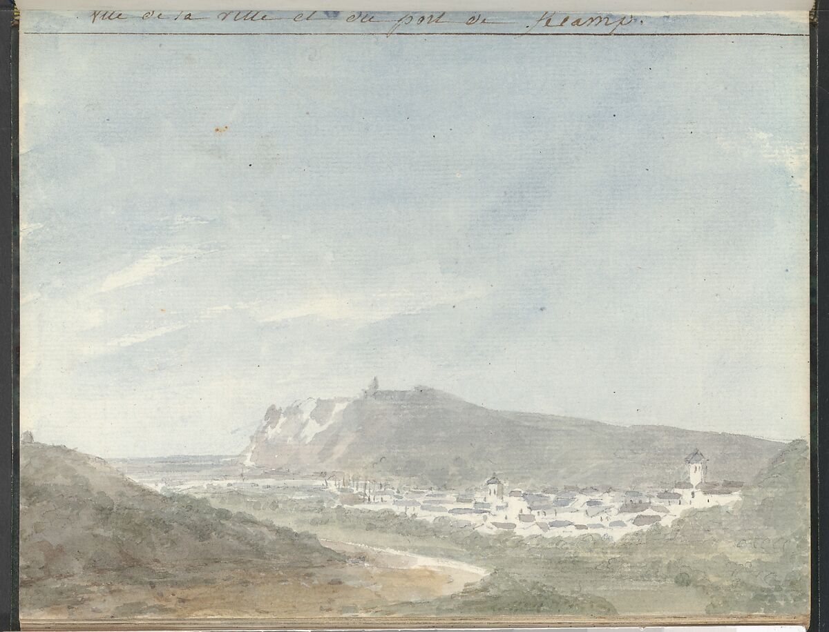 Sketchbook of a Journey to the Château d'Eu, Pierre François Léonard Fontaine (French, Pontoise 1762–1853 Paris), Sketchbook with thirty watercolors, with pen and ink