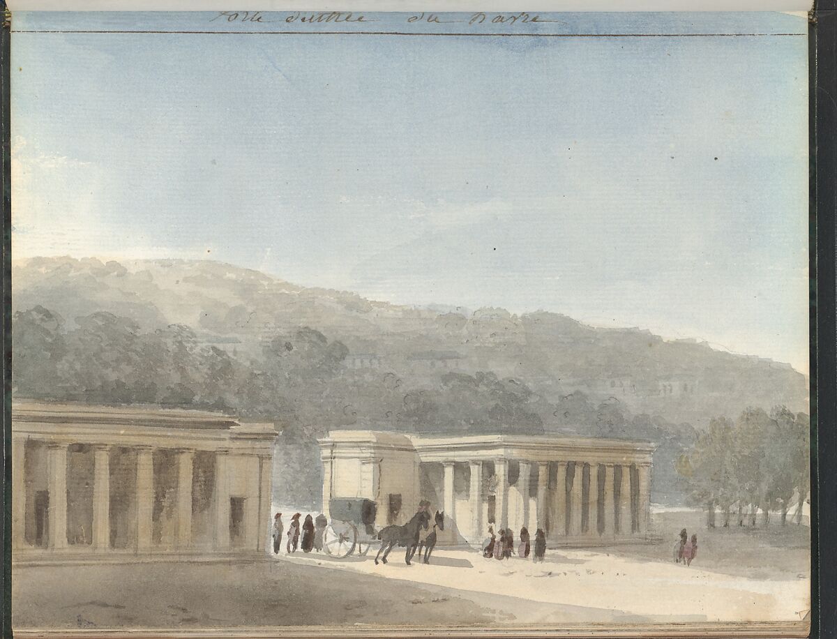 Sketchbook of a Journey to the Château d'Eu, Pierre François Léonard Fontaine (French, Pontoise 1762–1853 Paris), Sketchbook with thirty watercolors, with pen and ink