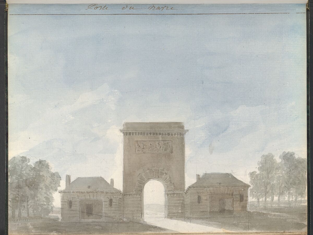 Sketchbook of a Journey to the Château d'Eu, Pierre François Léonard Fontaine (French, Pontoise 1762–1853 Paris), Sketchbook with thirty watercolors, with pen and ink