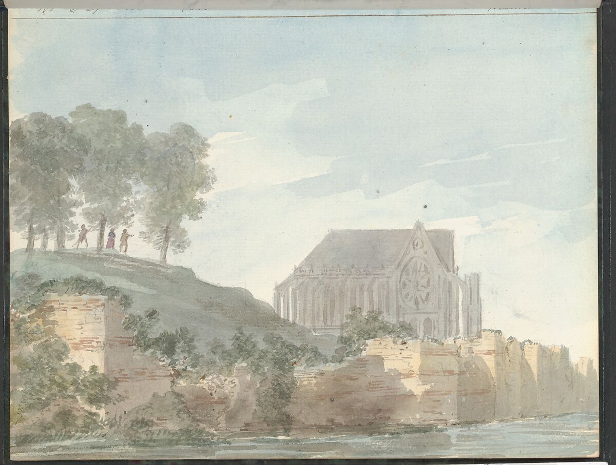 Sketchbook of a Journey to the Château d'Eu, Pierre François Léonard Fontaine (French, Pontoise 1762–1853 Paris), Sketchbook with thirty watercolors, with pen and ink