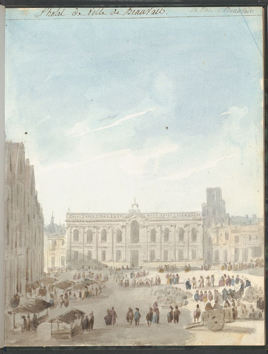 Sketchbook of a Journey to the Château d'Eu, Pierre François Léonard Fontaine (French, Pontoise 1762–1853 Paris), Sketchbook with thirty watercolors, with pen and ink